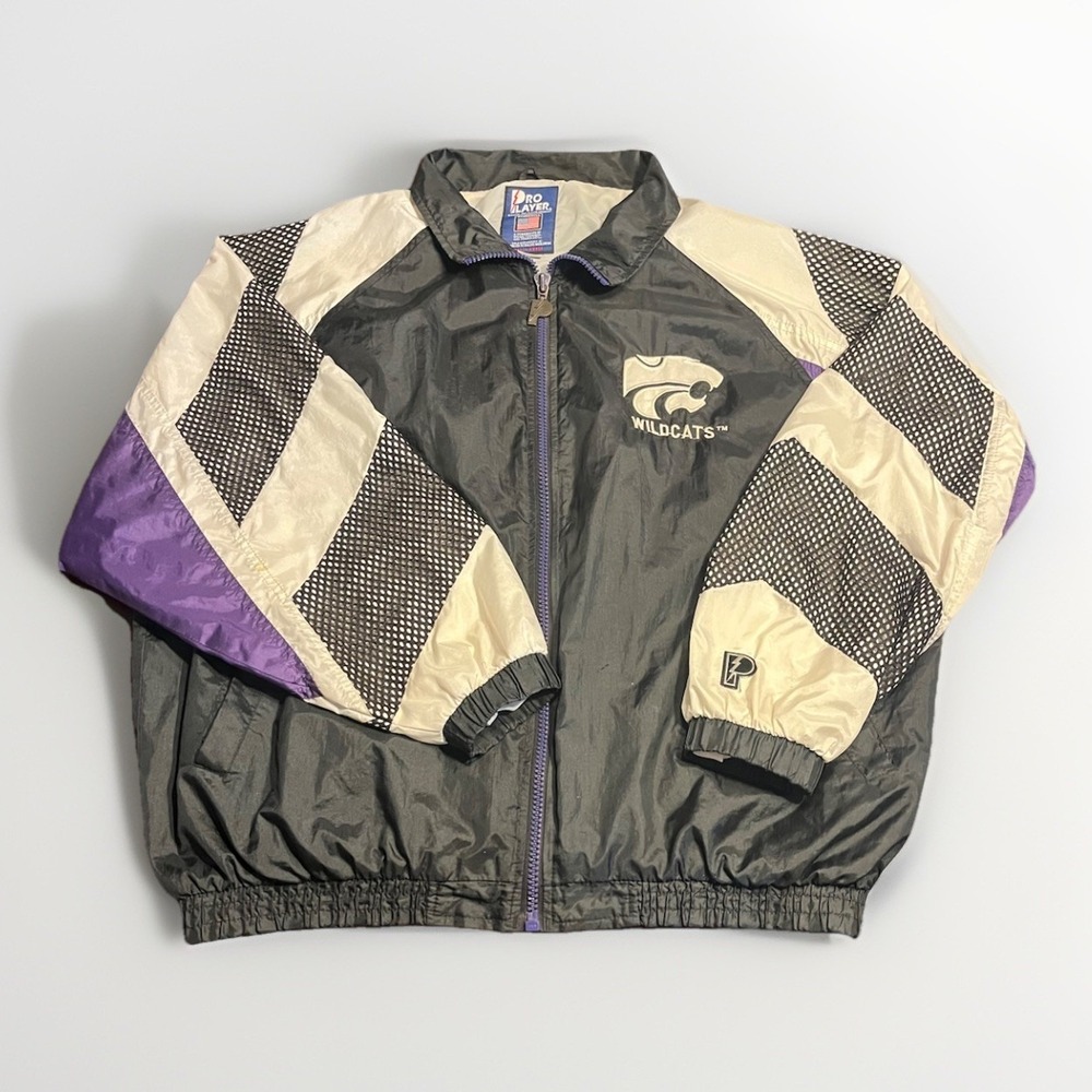 Vintage Kansas State Wildcats Pro Player Windbreaker Jacket XXL 90s Mesh Accents